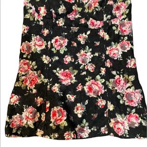 Floral on black bustier